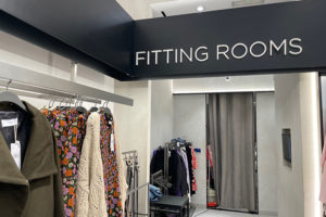 Fitting rooms in a retail store